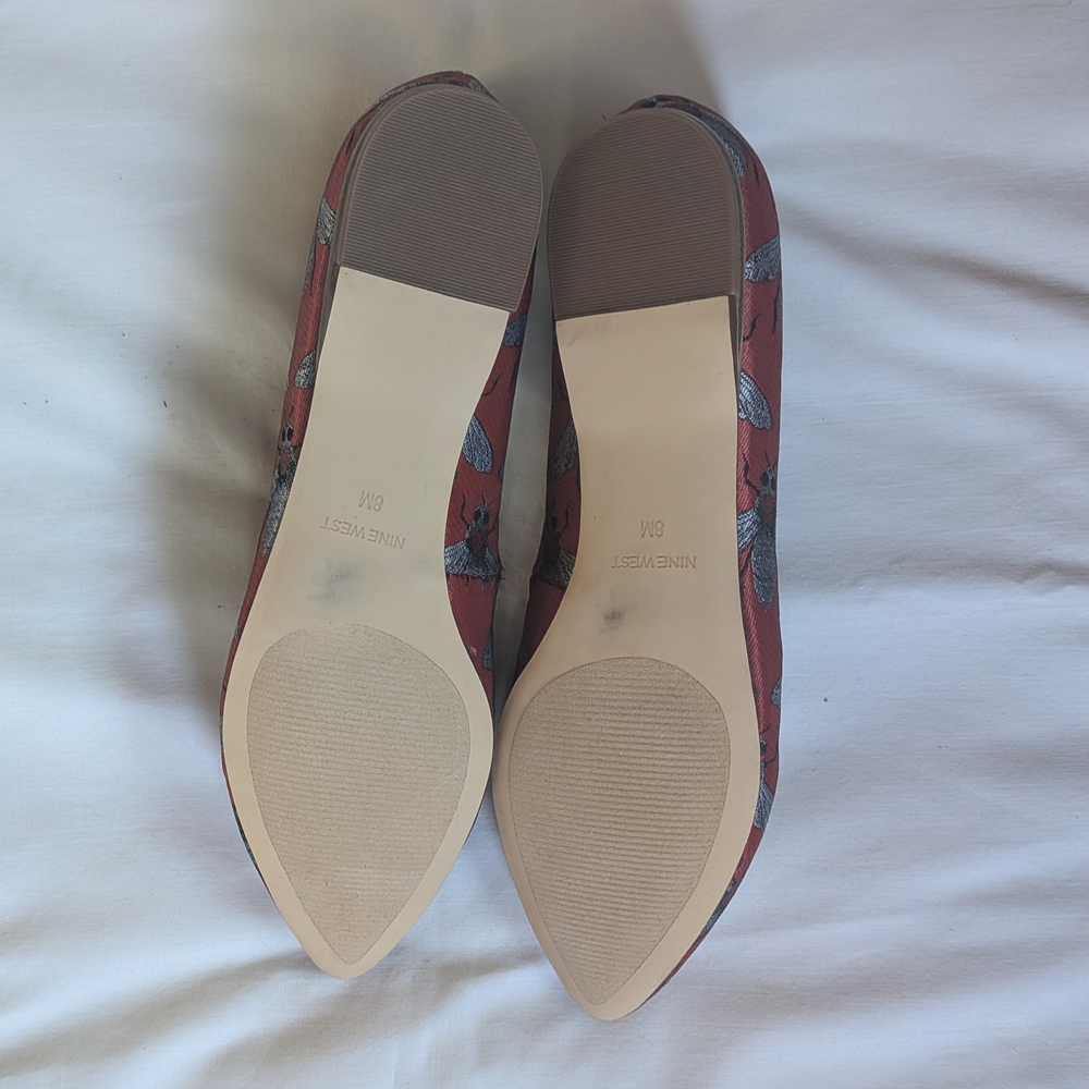 Nine West Red and Gray Women's Flats - Picture 4 of 4